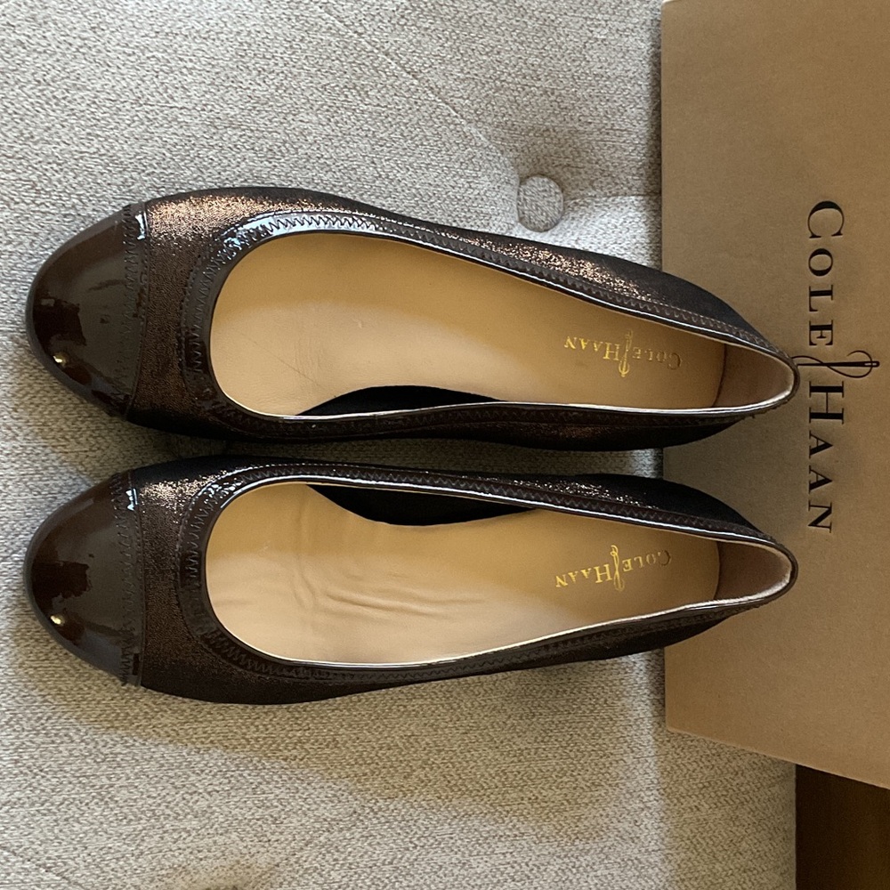 Cole Haan Nike Air Brown Shimmering Wedge Shoes Size 8